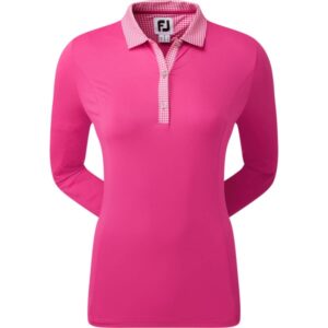 FootJoy Polo langarm HSC Trim 34 Sleeve pinkrosa