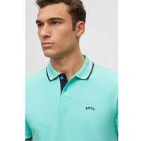 BOSS Paul Curved slim fit Halbarm Polo türkis