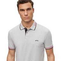 BOSS Paul Curved slim fit Halbarm Polo grau melange