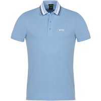 BOSS Paule slim fit Halbarm Polo hellblau