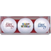 Sportiques 3er Golfbälle Happy Birthday Schriftzug Sonstige