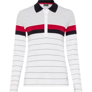 Golfino Polo Autumn Club Striped langarm weißrotschwarz