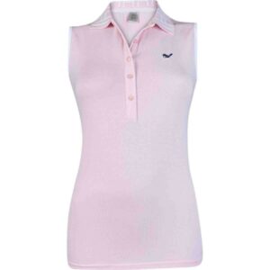 girls golf Polo All Square Rose ärmellos rosa