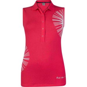 girls golf Polo Puff Flower ärmellos rot