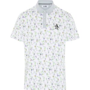 Original Penguin Polo Pete on the Course Print weißgemustert