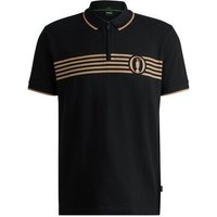 BOSS Pariq The Open Halbarm Polo schwarz