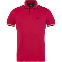 BOSS Paul Curved slim fit Halbarm Polo beere