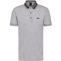 BOSS Paule slim fit Halbarm Polo hellgrau melange