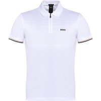 BOSS Philix Pima Halbarm Polo weiß