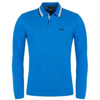 BOSS Plisy Langarm Polo blau