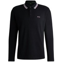 BOSS Plisy Langarm Polo navy