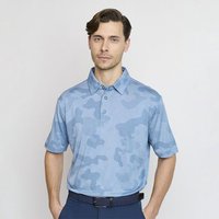 Backtee Mens Camou Halbarm Polo blau