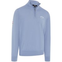 Callaway 1/4 Blended Merino Sweater Troyer Strick hellblau