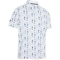 Callaway All-Over Golf Essentials Print Halbarm Polo weiß