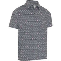 Callaway All-Over Scotch Novelty Print Halbarm Polo anthrazit
