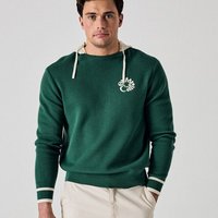 Callaway Legacy LS Blocked Logo Hooded Sweater Pullover dunkelgrün