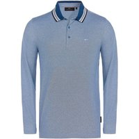 Daniel Springs 2-Tone Pique Thermo Langarm Polo dunkelblau