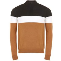 Daniel Springs Colourblock Strick Troyer camel