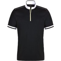 Daniel Springs Zip-Stehkragen Halbarm Polo schwarz