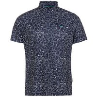 Daniel Springs print polo Halbarm Polo navy