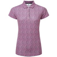 FootJoy Animal Print Cap Sleeve Shirt Halbarm Polo pink