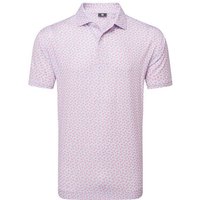 FootJoy Floral Sketch Print Lisle Halbarm Polo pink