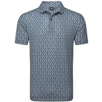 FootJoy Floral Sketch Print Lisle Halbarm Polo weiß