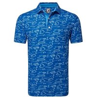 FootJoy Golf Course Doodle Halbarm Polo blau