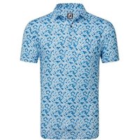 FootJoy Primrose Print Lisle Halbarm Polo hellblau