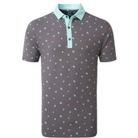 FootJoy Scattered Floral Halbarm Polo grau