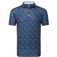 FootJoy The 19th Hole Halbarm Polo blau