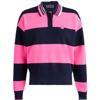 G/Fore ITALIAN WOOL RUGBY STRIPE SWEATER Langarm Polo pink