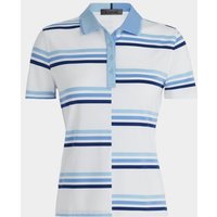 G/Fore OFFSET GRADIENT STRIPE RIB COLLAR TECH JERSEY Halbarm Polo hellblau