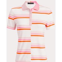 G/Fore OFFSET GRADIENT STRIPE RIB COLLAR TECH JERSEY Halbarm Polo rosa