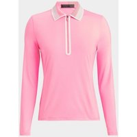 G/Fore SILKY TECH NYLON ZIP Langarm Polo pink