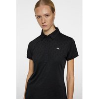 J.Lindeberg Alaya Jacquard Halbarm Polo schwarz