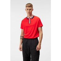 J.Lindeberg Hals Regular Fit Halbarm Polo rot