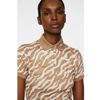 J.Lindeberg Tour Tech Print Halbarm Polo camel