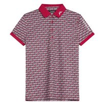 J.Lindeberg Tour Tech Print Halbarm Polo rot