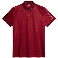 J.Lindeberg Tour Tech Reg Fit Print Halbarm Polo rot