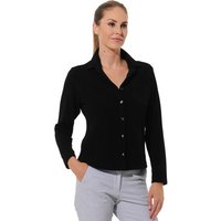 MDC Relaxed Fit Button-Down Langarm Polo schwarz