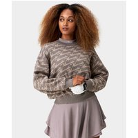 Macade Golf Brown Intarsia Oversized Knit Sweater Pullover camel