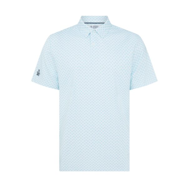 Original Penguin Golf Retro GEO Print Polo Herren S weiß/hellblau