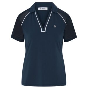 Original Penguin V-Neck Mesh Block Golf Polo Damen