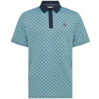 Penguin Bohemian Jacquard Block Halbarm Polo navy