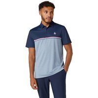 Penguin Engineered P Color Block Print Halbarm Polo grau