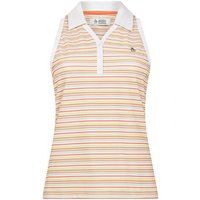 Penguin Ribbed Fine Line Stripe ohne Arm Polo weiß