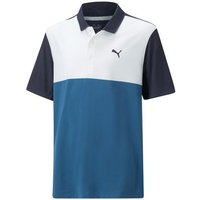 Puma Cloudspun Colourblock Halbarm Polo blau