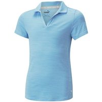 Puma Girls Cloudspun Coast Halbarm Polo hellblau