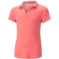 Puma Girls Cloudspun Coast Halbarm Polo koralle